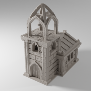 Church with Bell Tower for TTRPG, Dollhouse, Diorama