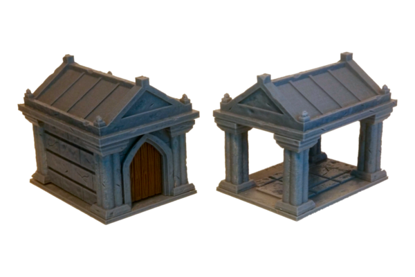 Mausoleum Set - Stone for TTRPGs, Diorama, Graveyard